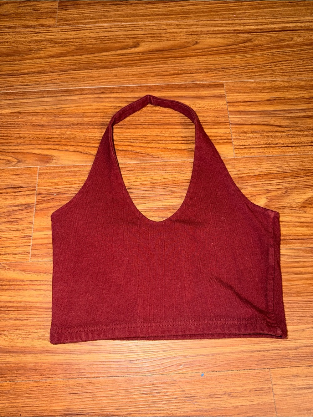 Brandy Melville Burgundy Halter Crop Top